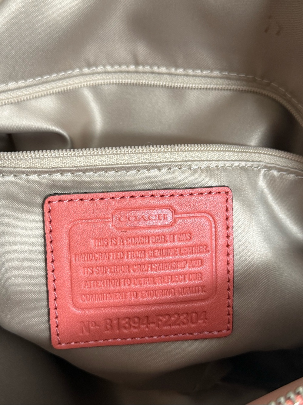 COACH Women's Leather Handbag Coral Pink